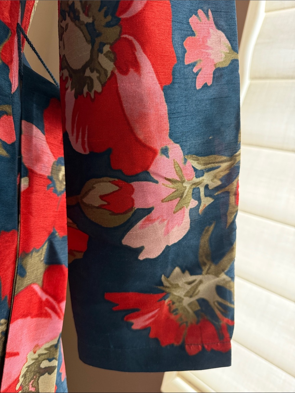 Frances Valentine New York Lucille Wrap Dress Paradise Poppy Size Small Navy Red - Picture 12 of 16